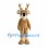 Deer Mascot Costume in Tan with Large Dark Eyes and Antlers
