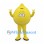 Water Drop Mascot Costume in Yellow with Smiling Face