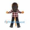 Lion Mascot Costume with Red Checkered Shirt and Black Pants