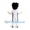 Boy Mascot Costume with Black Spiky Hair and White Sports Uniform