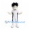 Boy Mascot Costume with Black Spiky Hair and White Sports Uniform