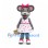 Mouse Mascot Costume with White Pink Polka Dot Dress and Basket