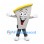 Megaphone Mascot Costume in Gray with Yellow Rim and Smiling Face