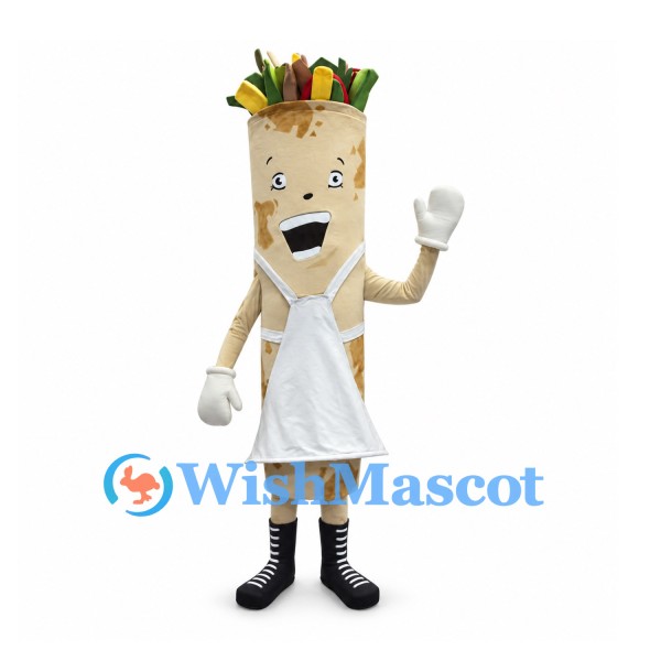 Wrap Mascot Costume with Vegetable Filling and White Apron