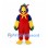 Parrot Mascot Costume in Red with Blue Wings and Green Hat