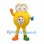 Monster Mascot Costume in Yellow with Belly Face and Mismatched Boots