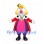 Clown Mascot Costume with Gold Crown and Red Tailcoat