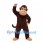 Monkey Mascot Costume in Dark Brown with Beige Face and Tail
