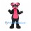 Mouse Mascot Costume in Black with Pink Belly and Polka Dot Bow