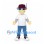 Man Mascot Costume with Headphones and White Shirt
