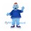 Dog Mascot Costume in Pale Blue with Navy Sports Jersey