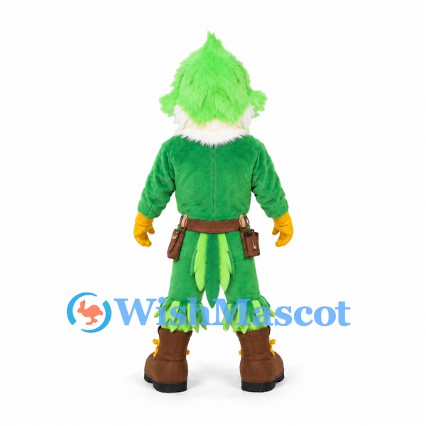 Eagle Mascot Costume in Green with Utility Belt and Brown Boots