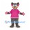 Mouse Mascot Costume in Gray with Pink Sports Jersey