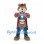 Wolf Mascot Costume with Silver Blue Armor and Red Cape