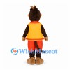 Monkey Mascot Costume with Orange Paint Print Shirt and Red Shorts