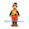 Monkey Mascot Costume with Orange Paint Print Shirt and Red Shorts