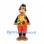 Monkey Mascot Costume with Orange Paint Print Shirt and Red Shorts