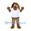 Dog Mascot Costume in Brown with White Sports Shirt