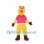 Reindeer Mascot Costume in Yellow with Pink Shirt and White Antlers