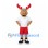 Moose Mascot Costume with White Shirt and Red Shorts