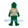 Crocodile Mascot Costume with Colorful Floral Shirt