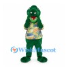 Crocodile Mascot Costume with Colorful Floral Shirt