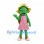 Turtle Mascot Costume with Floral Dress and Yellow Sun Hat