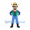 Cowboy Mascot Costume with Cream Hat and Green Vest