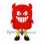Devil Mascot Costume in Red with Wide Grin and Yellow Legs