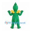 Dragon Mascot Costume in Green with Yellow Wings and Belly