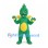 Dragon Mascot Costume in Green with Yellow Wings and Belly