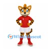 Tiger Mascot Costume with Red Shirt and White Tennis Skirt