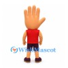 Hand Mascot Costume with Red Shirt and Dark Shorts