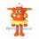 Butterfly Mascot Costume in Orange with Yellow Skirt and White Hat