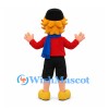 Boy Mascot Costume with Red Shirt and Black Bowler Hat