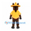 Donkey Mascot Costume with Yellow Poncho and Sombrero