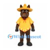 Donkey Mascot Costume with Yellow Poncho and Sombrero
