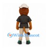 Lion Mascot Costume with Black Shirt and White Cap