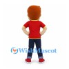 Boy Mascot Costume with Red V Neck Shirt and Dark Jeans