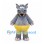 Hippo Mascot Costume in Gray with Yellow Shorts