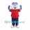 Rabbit Mascot Costume in Blue with Red Shirt and Dark Pants