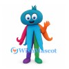 Octopus Mascot Costume with Blue Head and Multicolored Tentacles