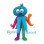 Octopus Mascot Costume with Blue Head and Multicolored Tentacles