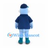 Seal Mascot Costume in Blue with Navy Jacket and Cap