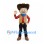 Cowboy Mascot Costume with Brown Hat and Red Check Shirt