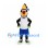 Clown Mascot Costume with Yellow Blue Hat and White Sports Shirt
