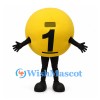 Information Icon Mascot Costume in Yellow with Black Letter I
