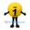 Information Icon Mascot Costume in Yellow with Black Letter I