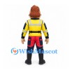 Man Mascot Costume with Yellow Safety Vest and Red Black Pants