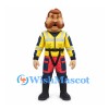Man Mascot Costume with Yellow Safety Vest and Red Black Pants